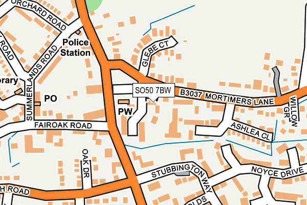 SO50 7BW map - OS OpenMap – Local (Ordnance Survey)