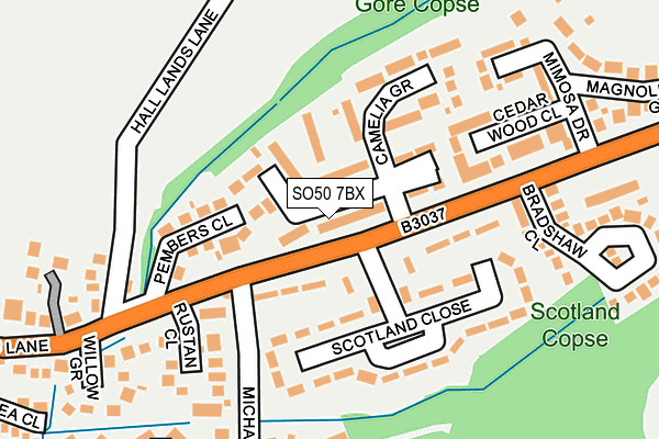 SO50 7BX map - OS OpenMap – Local (Ordnance Survey)