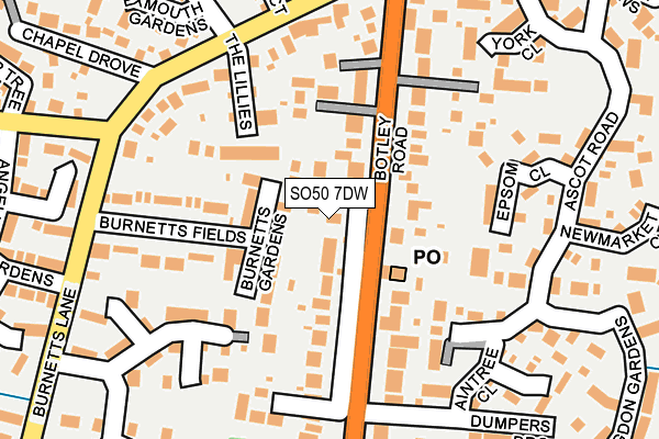 SO50 7DW map - OS OpenMap – Local (Ordnance Survey)