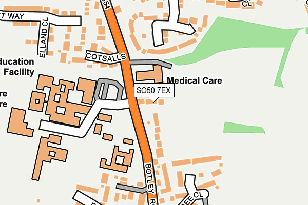 SO50 7EX map - OS OpenMap – Local (Ordnance Survey)