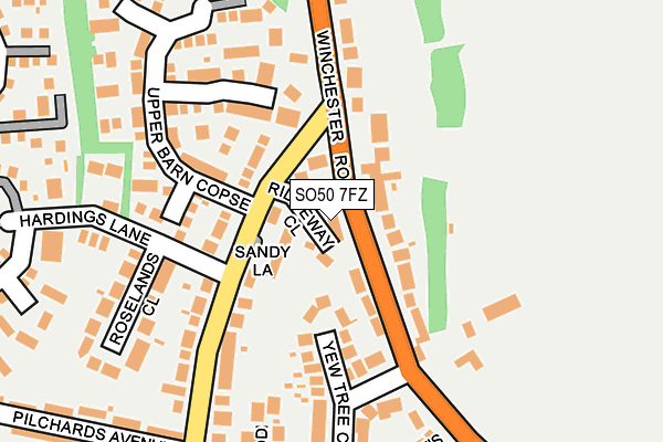 SO50 7FZ map - OS OpenMap – Local (Ordnance Survey)