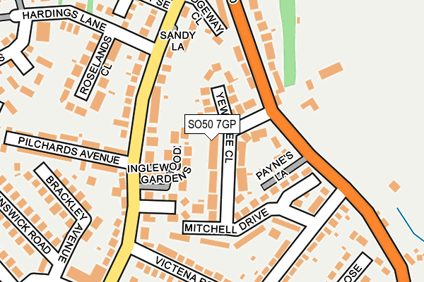 SO50 7GP map - OS OpenMap – Local (Ordnance Survey)