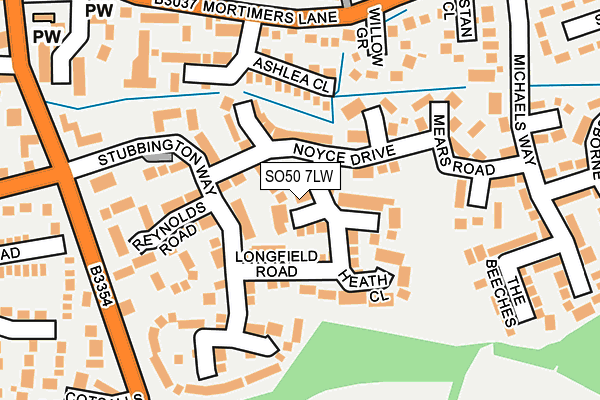 SO50 7LW map - OS OpenMap – Local (Ordnance Survey)