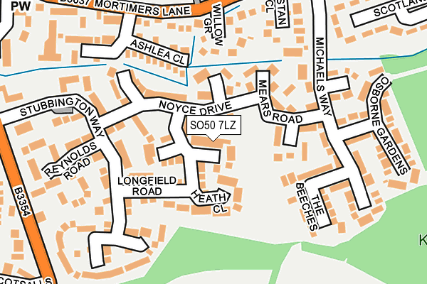 SO50 7LZ map - OS OpenMap – Local (Ordnance Survey)