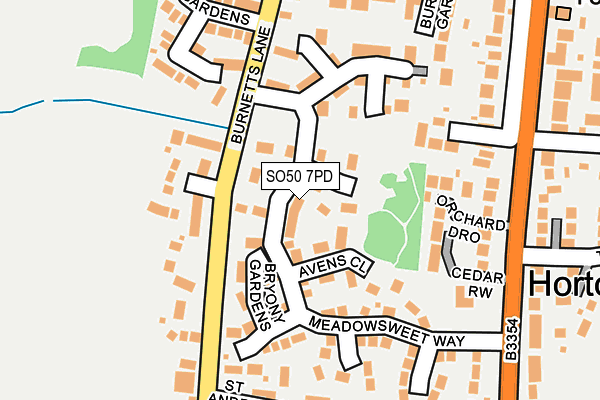 SO50 7PD map - OS OpenMap – Local (Ordnance Survey)