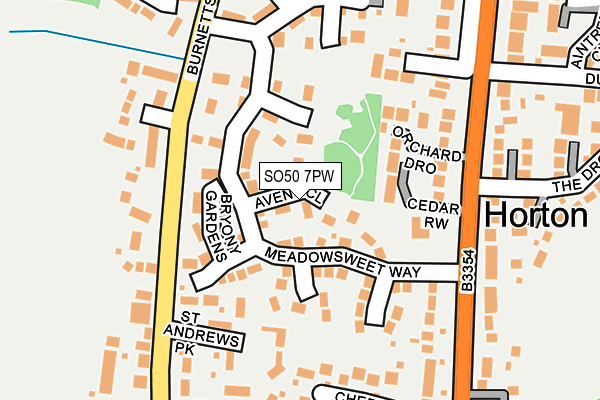 SO50 7PW map - OS OpenMap – Local (Ordnance Survey)