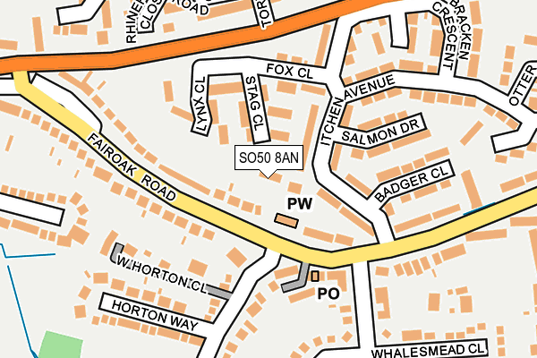 SO50 8AN map - OS OpenMap – Local (Ordnance Survey)