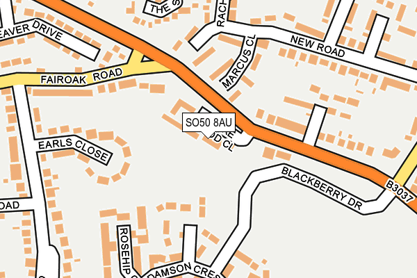 SO50 8AU map - OS OpenMap – Local (Ordnance Survey)