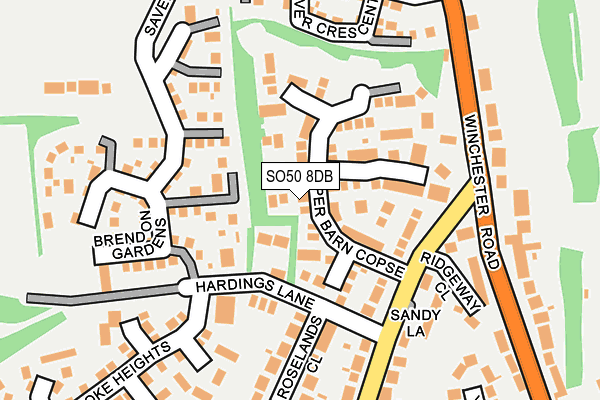 SO50 8DB map - OS OpenMap – Local (Ordnance Survey)