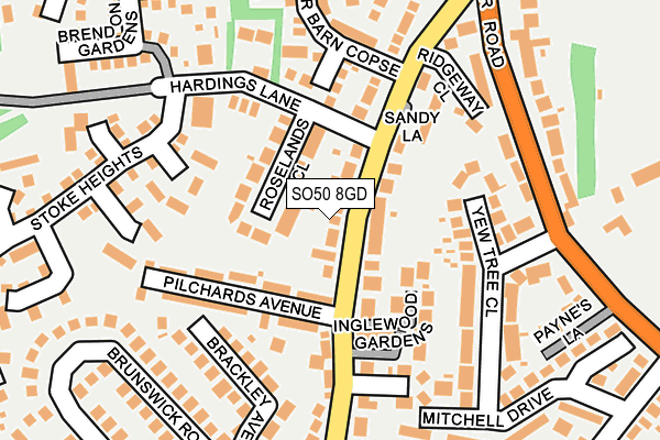 SO50 8GD map - OS OpenMap – Local (Ordnance Survey)