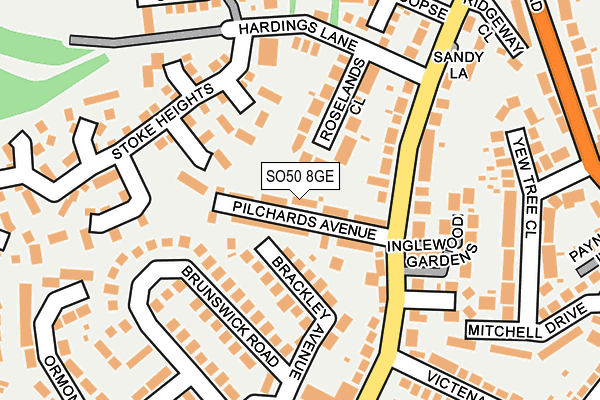 SO50 8GE map - OS OpenMap – Local (Ordnance Survey)