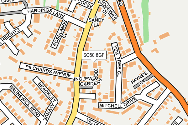 SO50 8GF map - OS OpenMap – Local (Ordnance Survey)