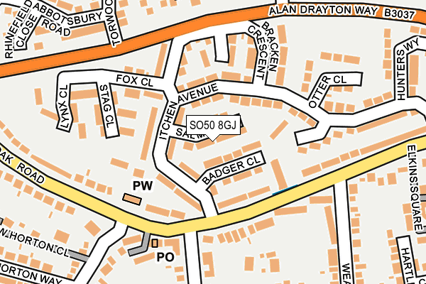SO50 8GJ map - OS OpenMap – Local (Ordnance Survey)