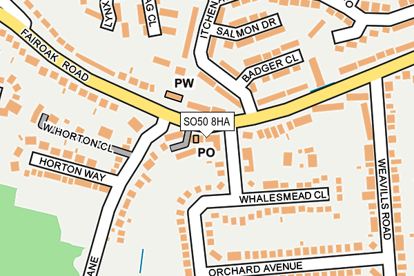 SO50 8HA map - OS OpenMap – Local (Ordnance Survey)