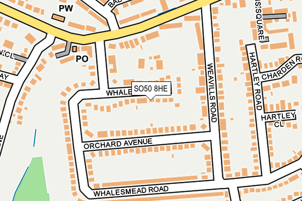 SO50 8HE map - OS OpenMap – Local (Ordnance Survey)