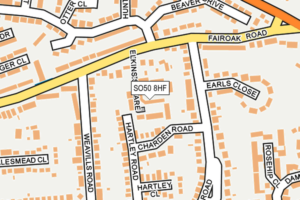 SO50 8HF map - OS OpenMap – Local (Ordnance Survey)