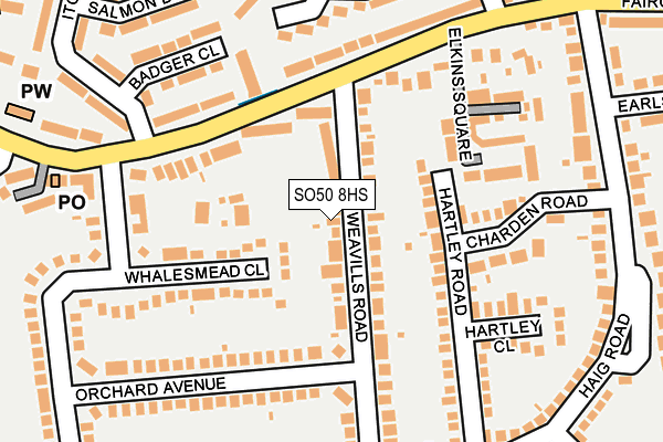 SO50 8HS map - OS OpenMap – Local (Ordnance Survey)