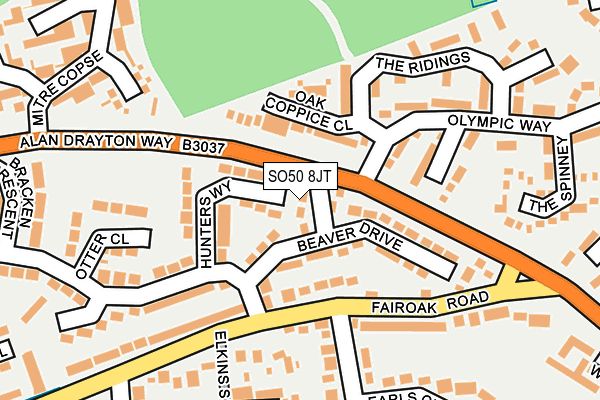 SO50 8JT map - OS OpenMap – Local (Ordnance Survey)