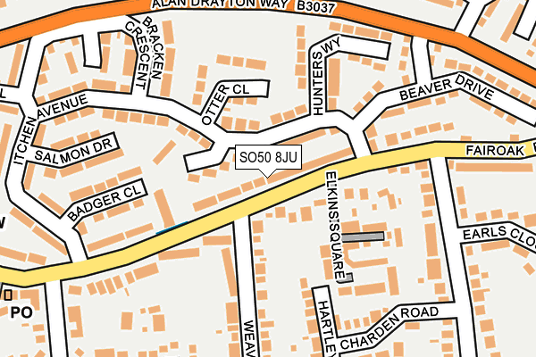 SO50 8JU map - OS OpenMap – Local (Ordnance Survey)
