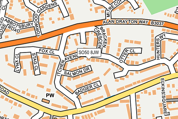 SO50 8JW map - OS OpenMap – Local (Ordnance Survey)