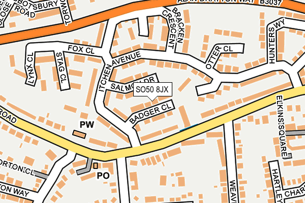 SO50 8JX map - OS OpenMap – Local (Ordnance Survey)