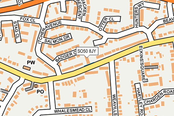 SO50 8JY map - OS OpenMap – Local (Ordnance Survey)