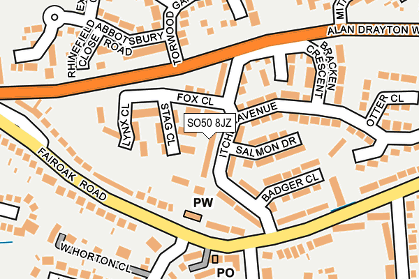 SO50 8JZ map - OS OpenMap – Local (Ordnance Survey)
