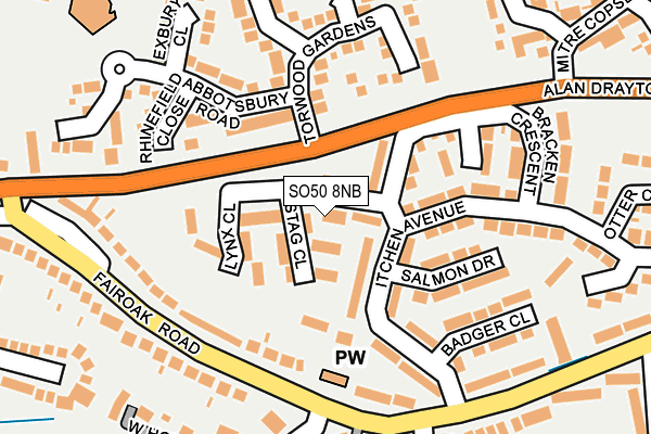 SO50 8NB map - OS OpenMap – Local (Ordnance Survey)