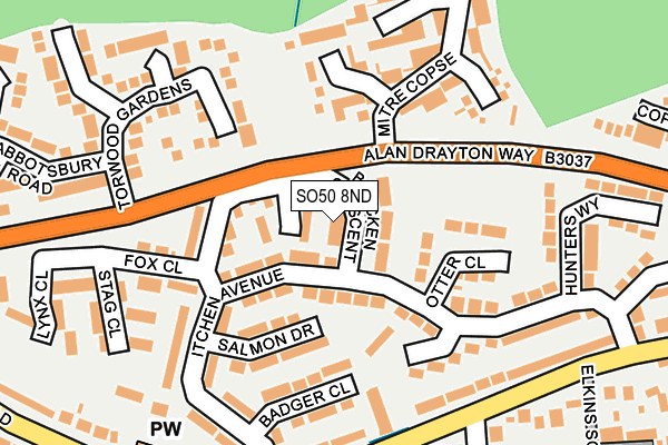 SO50 8ND map - OS OpenMap – Local (Ordnance Survey)