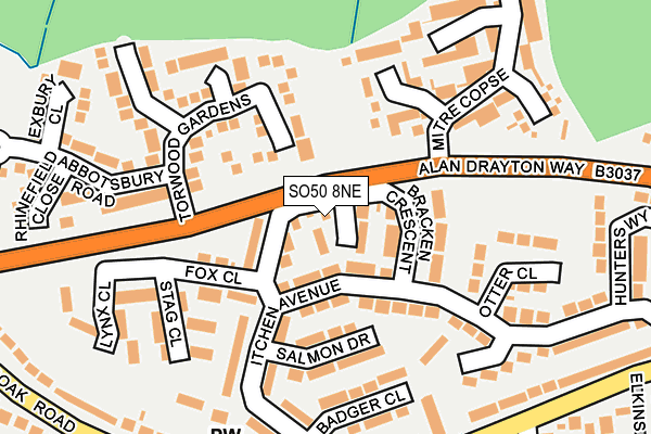 SO50 8NE map - OS OpenMap – Local (Ordnance Survey)