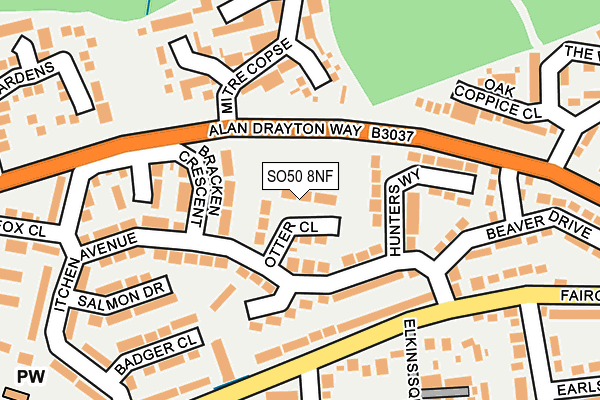 SO50 8NF map - OS OpenMap – Local (Ordnance Survey)
