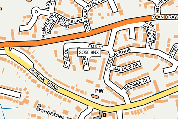 SO50 8NX map - OS OpenMap – Local (Ordnance Survey)