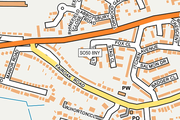 SO50 8NY map - OS OpenMap – Local (Ordnance Survey)