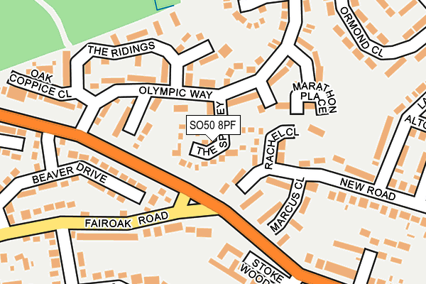 SO50 8PF map - OS OpenMap – Local (Ordnance Survey)