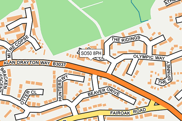 SO50 8PH map - OS OpenMap – Local (Ordnance Survey)