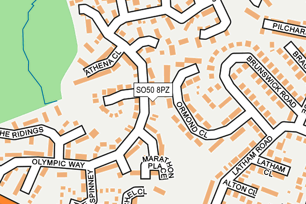 SO50 8PZ map - OS OpenMap – Local (Ordnance Survey)