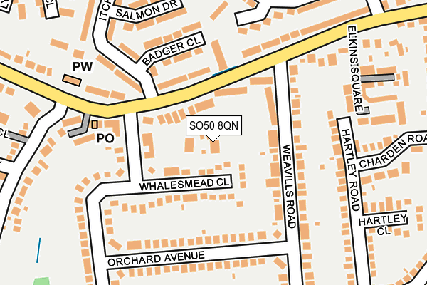 SO50 8QN map - OS OpenMap – Local (Ordnance Survey)
