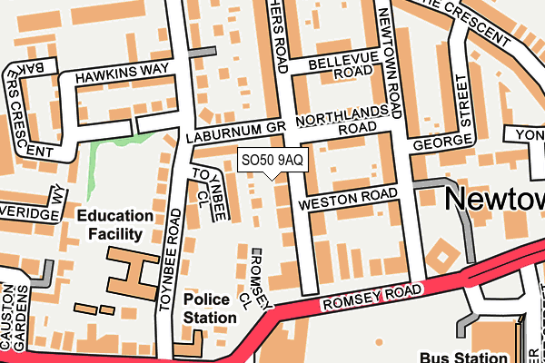 SO50 9AQ map - OS OpenMap – Local (Ordnance Survey)