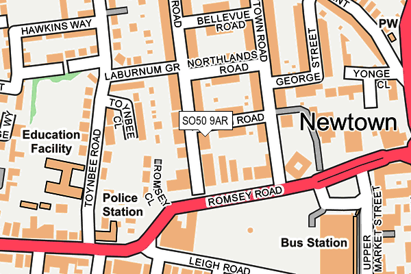 SO50 9AR map - OS OpenMap – Local (Ordnance Survey)