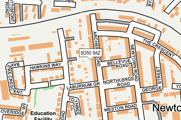 SO50 9AZ map - OS OpenMap – Local (Ordnance Survey)