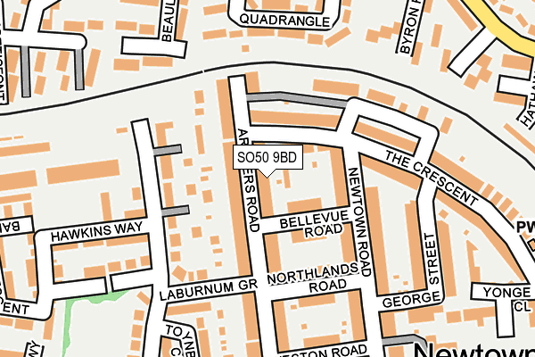 SO50 9BD map - OS OpenMap – Local (Ordnance Survey)