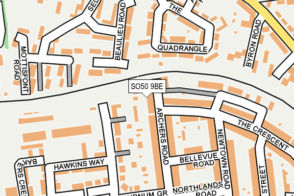 SO50 9BE map - OS OpenMap – Local (Ordnance Survey)