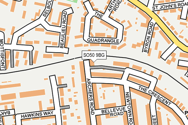SO50 9BG map - OS OpenMap – Local (Ordnance Survey)