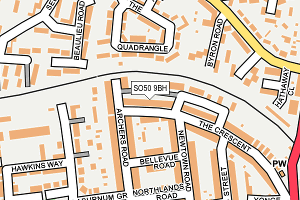 SO50 9BH map - OS OpenMap – Local (Ordnance Survey)