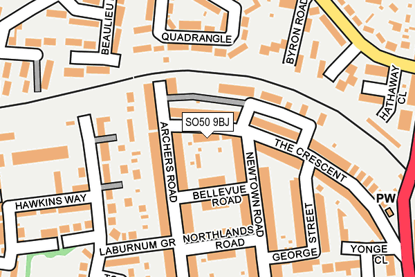 SO50 9BJ map - OS OpenMap – Local (Ordnance Survey)