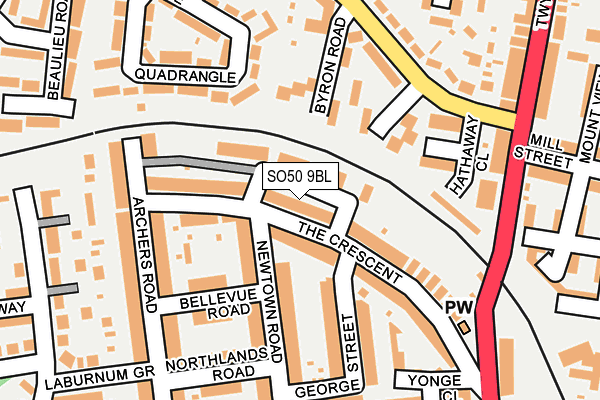 SO50 9BL map - OS OpenMap – Local (Ordnance Survey)