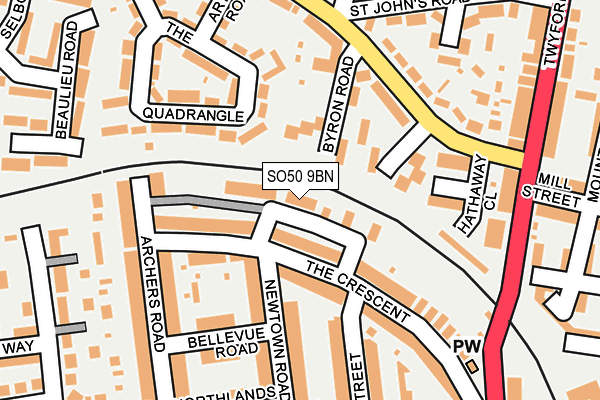 SO50 9BN map - OS OpenMap – Local (Ordnance Survey)