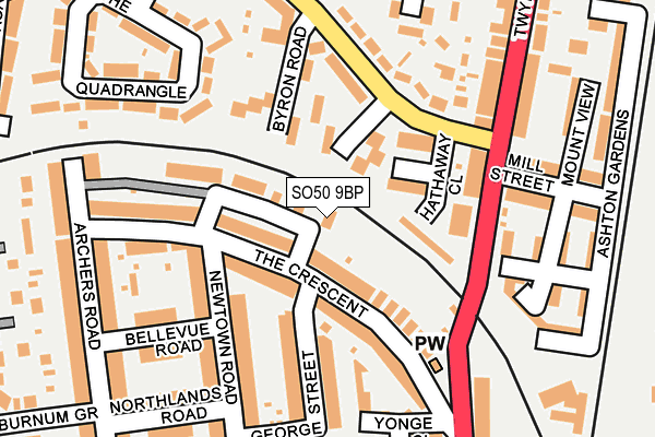 SO50 9BP map - OS OpenMap – Local (Ordnance Survey)