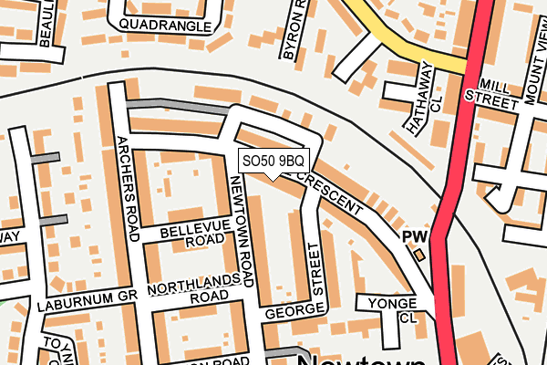 SO50 9BQ map - OS OpenMap – Local (Ordnance Survey)