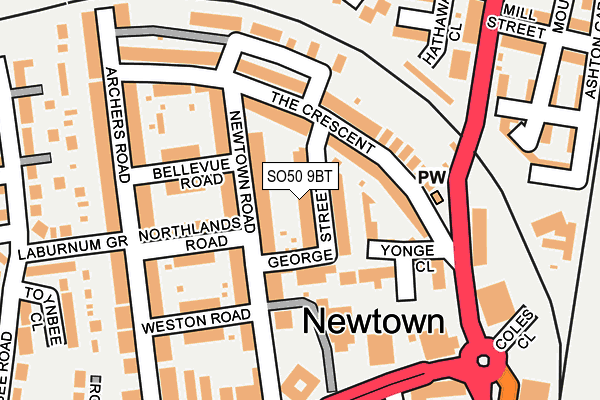 SO50 9BT map - OS OpenMap – Local (Ordnance Survey)